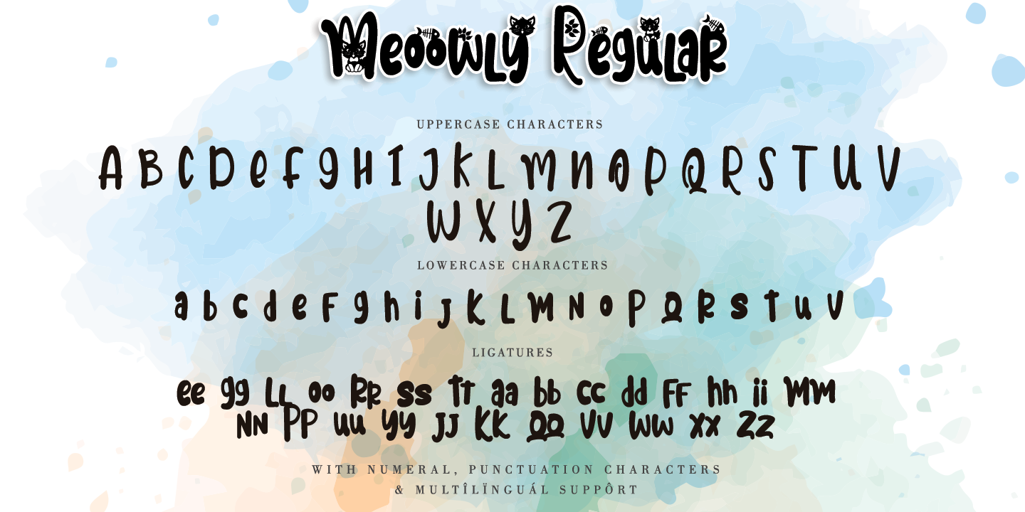 Beispiel einer Meoowly Regular-Schriftart